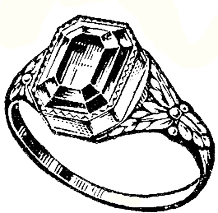 an old fashioned ring with a large diamond in the center and small flowers around it