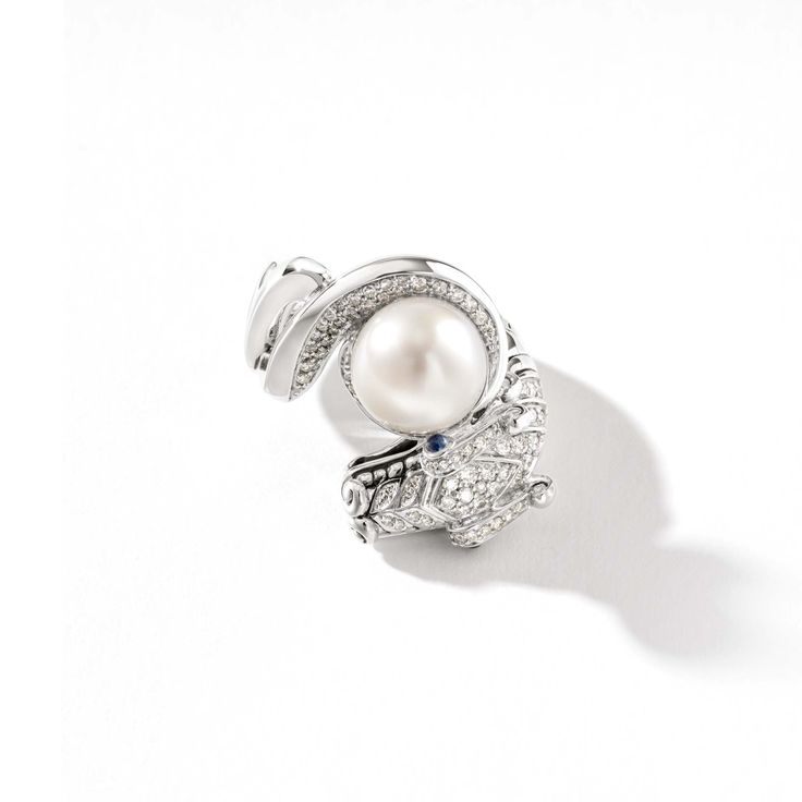 Naga Ring, Sterling Silver, Diamonds, Pearl John Hardy Rings, Symbol Of Love, Nagano, John Hardy, Diamonds And Gold, Diamond Fashion, Balinese, Sterling Silver Bands, Love Symbols