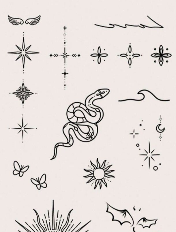 an image of tattoos with different designs on them