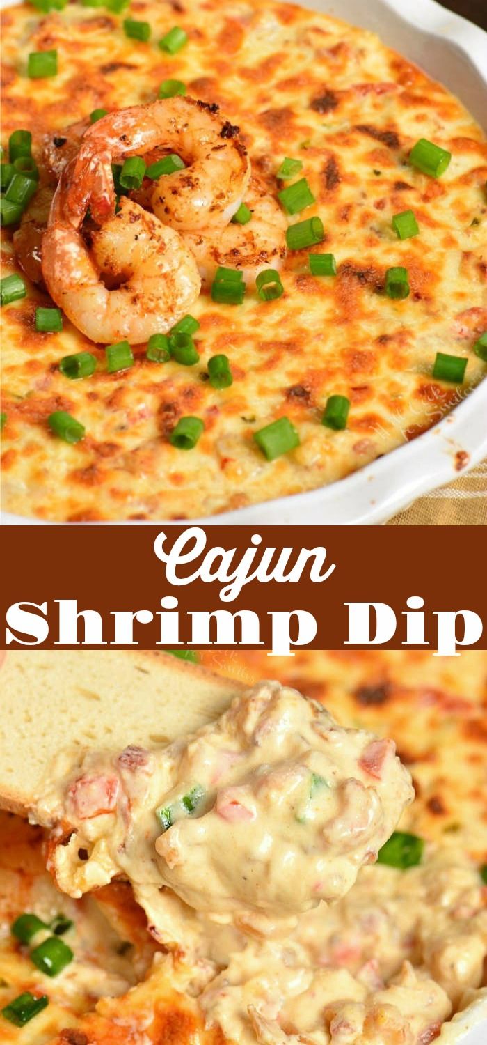 the shrimp dip is ready to be eaten