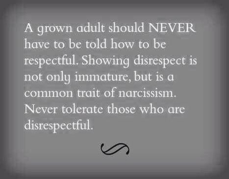 a quote from the book never to grow adult should never have to be told how to be respectful