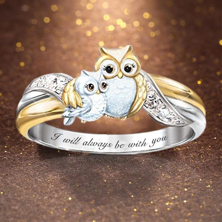 Small Owl, Owl Ring, Mens Rings Fashion, Womens Ring, Yellow Rings, Cat Flowers, Green Rings, Love Animals, Animal Rings