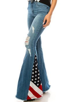 FLAG FLARE PANTS – Trailsclothing.com Bell Bottom Jeans Outfit, Striped Flare Pants, Country Style Outfits, Western Wear Outfits, Cute Country Outfits, Western Style Outfits, Western Outfits Women, Flare Leg Jeans, Cute Jeans