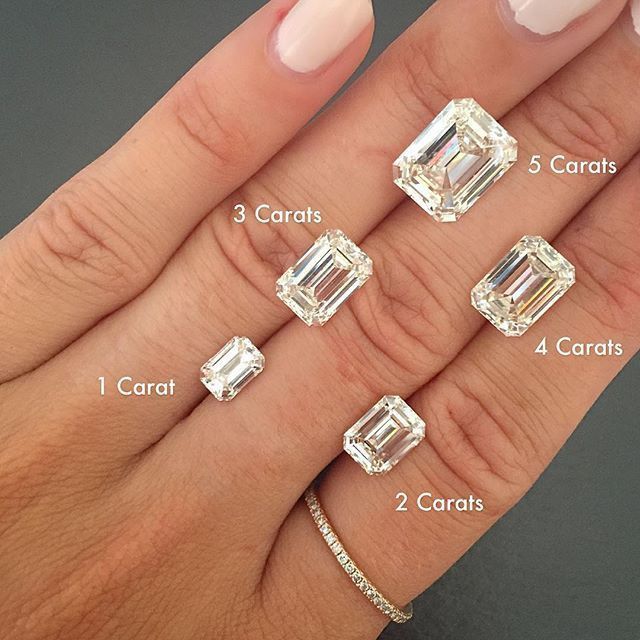 a woman's hand with five different engagement rings and four carats on it