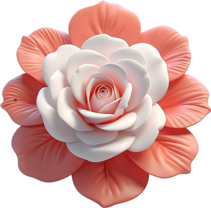 a pink and white flower on a white background