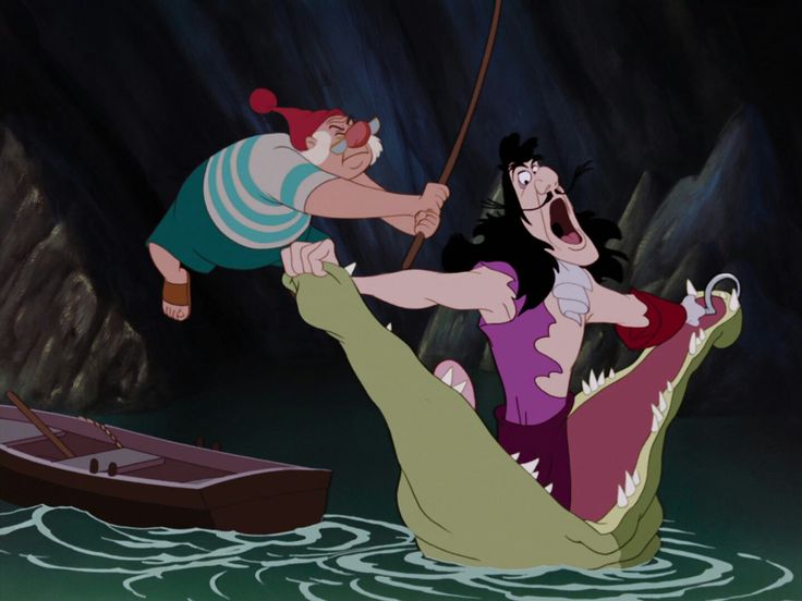 two cartoon characters are in the water and one is trying to pull another character out of the water