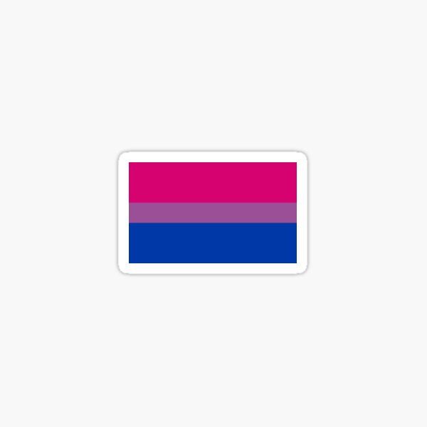 a pink and blue striped sticker on a white background