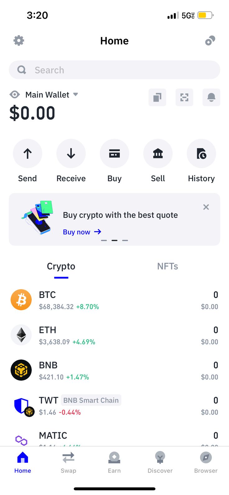 an iphone screen showing the price of crypts and other things on it, including bitcoin