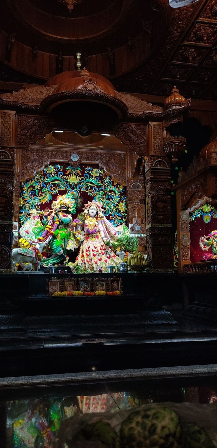 an elaborately decorated display in the middle of a room