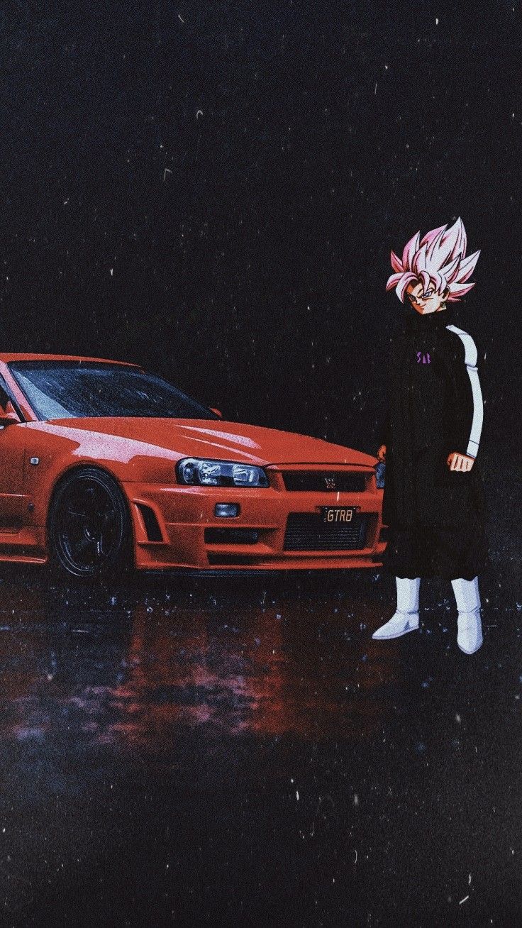 Goku Black con un gtr r34 wallper Drip Goku Black, Goku Dark Wallpaper, Drip Goku Wallpaper, Goku Black Aesthetic, Goku Black Wallpaper Aesthetic, Black Goku Wallpaper 4k, Black Goku Wallpaper, Drip Goku, Dragon Ball Decor