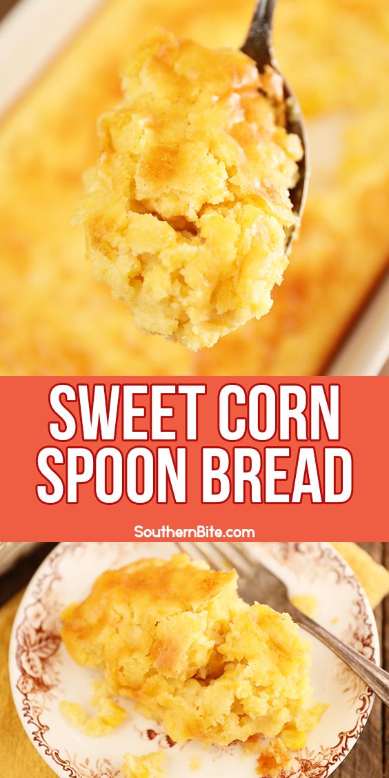 sweet corn spoon bread on a white plate