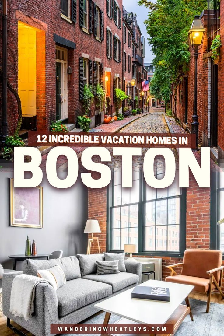 the cover of boston magazine with an image of a street and brick buildings in the background