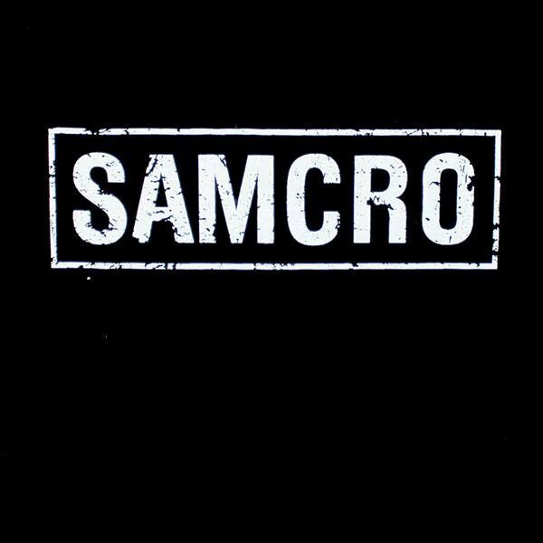 the word samcro written in white on a black background