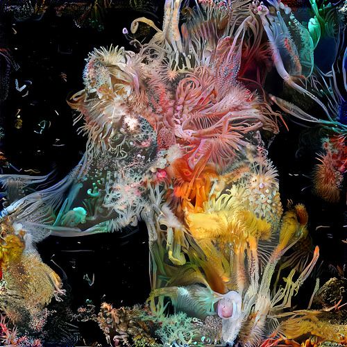 an underwater scene with corals, seaweed and other marine life in the water