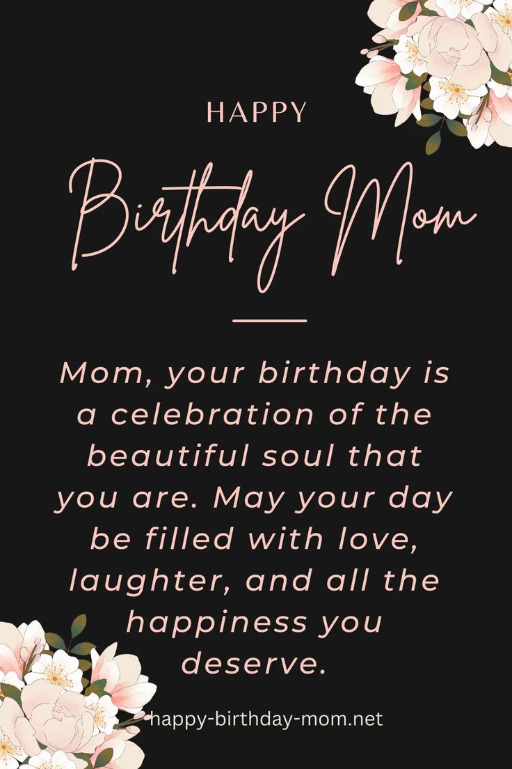 a happy birthday card for mom with flowers