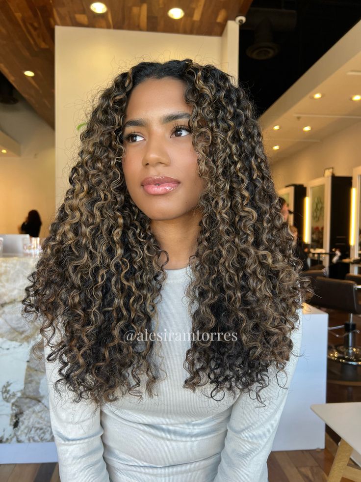 #BlackGirl #CurlyHair #highlights #BlondeHighlights #curlyhairstyles #curlycut #curlyhighlights #balayage #balayagecurlys Curly Hair Color Ideas, Blonde Highlights Curly Hair, Curly Hair Color, Hairstyle Curly, Dark Curly Hair, Dyed Curly Hair, Natural Curly Hair Cuts, Highlights Curly Hair, Mixed Curly Hair