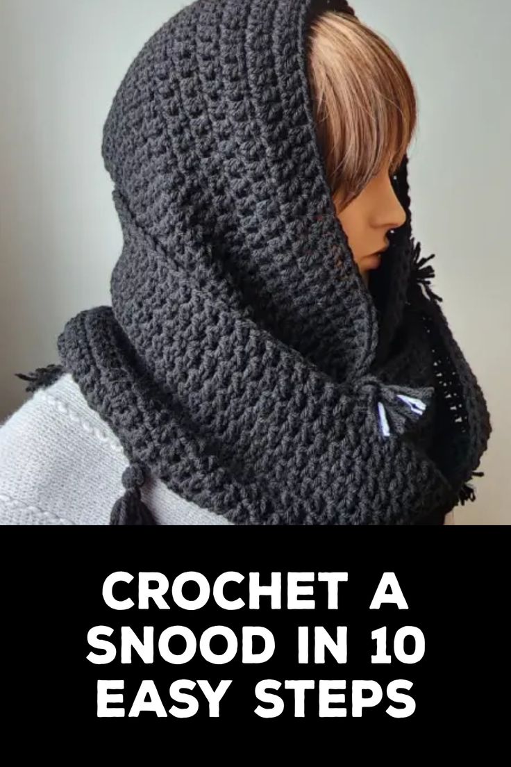 How to Crochet a Snood Crochet A Snood, Crochet Snood Free Pattern Simple, Crochet Winter Ideas Projects, Crochet Snoodie Free Pattern, How To Crochet A Snood, Hooded Cowl Crochet Pattern Free Snood, Easy Crochet Snood Free Pattern, Free Snood Crochet Pattern, Free Crochet Snood Pattern