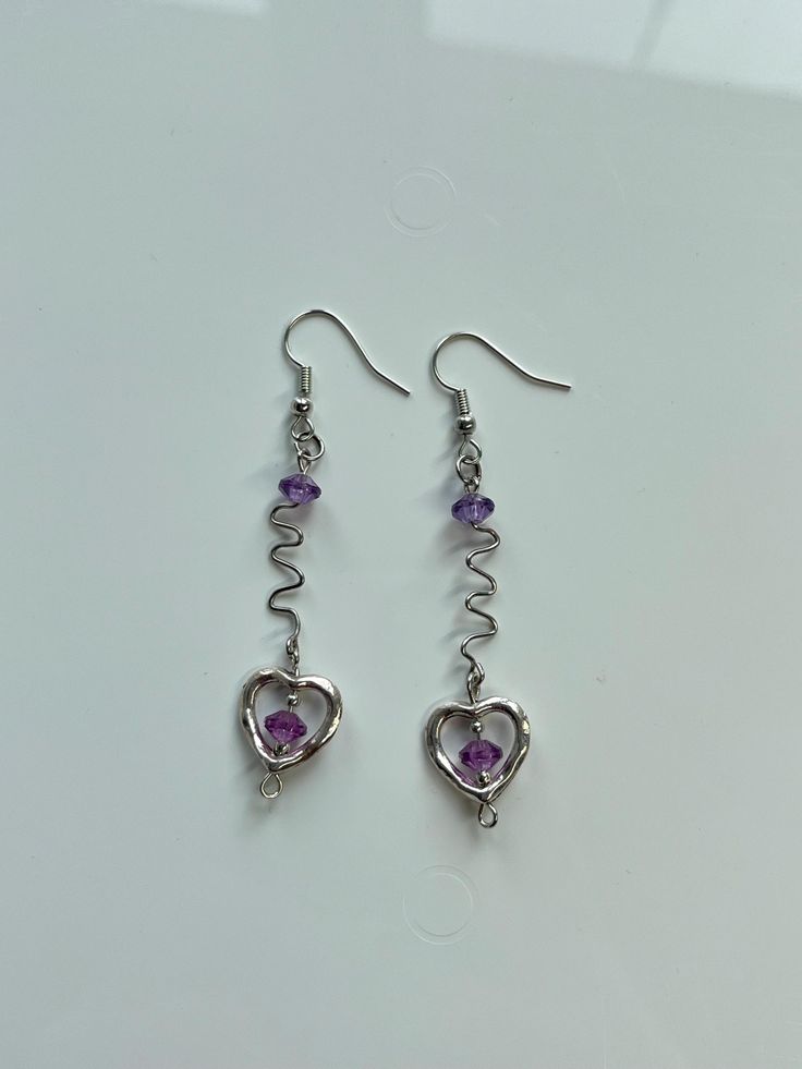 These earrings are handmade and come in different colors. Silver Heart Earrings, Heart Earrings, Silver Heart, Wedding Shop, Jewelry Ideas, Jewelry Earrings Dangle, Etsy Earrings, Different Colors, Dangle Drop Earrings