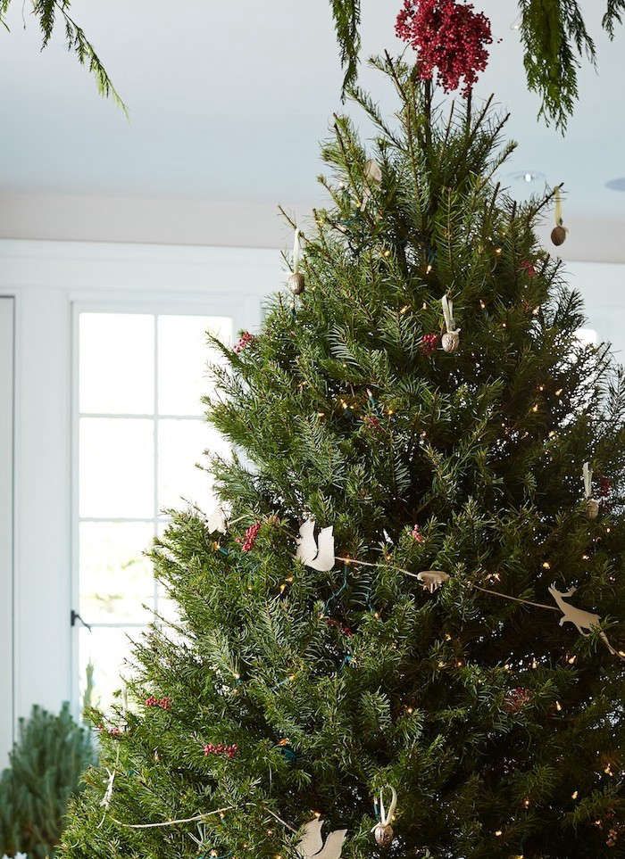 a decorated christmas tree in a living room