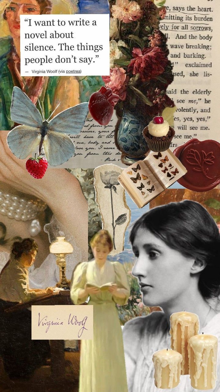 a collage of images with words and pictures on them, including an image of a woman