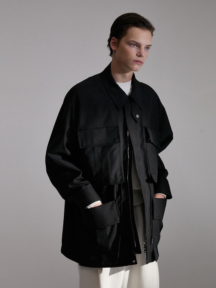 Editor's NotesEVENER's oversized parka has the brand's unique identity design in it.- Big flap pocket details- Over fit silhouette- High neck design- Thermal- Versatile itemMeasurements(in.)2/3- Total length: 31.88 / 32.67 in.- Sleeve length from the center back: 34.64 / 35.43 in.- Chest: 57.08 / 59.05 in.- Hem: 57.08 / 61.02 in.Model infoMan - Height: 6'13 Fitting size 3Composition & Care- Outshell: 100% Polyester, Lining: 100% Polyester- Please check the care labelDesigner- by EVENER Urban Utility Jacket With Flap Pockets For Work, Urban Utility Jacket With Multiple Pockets For Workwear, Urban Outerwear With Flap Pockets For Work, Utility Workwear Outerwear With Cargo Pockets, Modern Workwear Outerwear With Multiple Pockets, Long Sleeve Parka With Flap Pockets For Streetwear, Utility Outerwear With Cargo Pockets For Workwear, Modern Multi-pocket Work Outerwear, Oversized Functional Parka For Streetwear