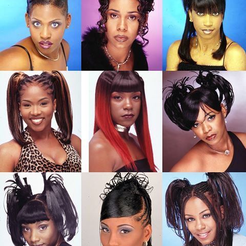 100% Pure Love on Twitter: "Reject modernity. Embrace tradition.… " Hairstyles In The 90s, 90s Hairstyles For Black Women, Black Hair 90s, 2000s Hairstyles, 90s Haircuts, Black Hair Magazine, Hair 90s, Looks Hip Hop, 90’s Hairstyles