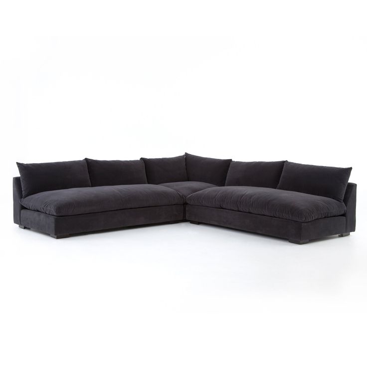 The upholstery of this Grant Henry Charcoal 3-Piece Sectional is soft, durable, and stain-resistance, making it the perfect choice for families or those who love to cuddle with their furry friends. Overall Dimensions: 112.00"w x 112.00"d x 31.50"hSeat Depth: 27.25"Seat Height: 17.75" Colors: Henry Charcoal, EspressoMaterials: 100% Polyester, Banak Wood Four Hands Furniture, 3 Piece Sectional Sofa, Crypton Fabric, Grey Sectional, Fabric Sectional, 3 Piece Sectional, Upholstered Sectional, Corner Sectional, Coffee Table Square