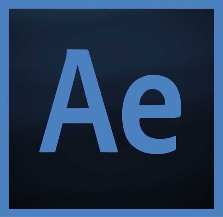 an image of the letter ae in blue and black with white letters on it's side