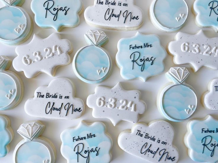 decorated cookies with names and date on them