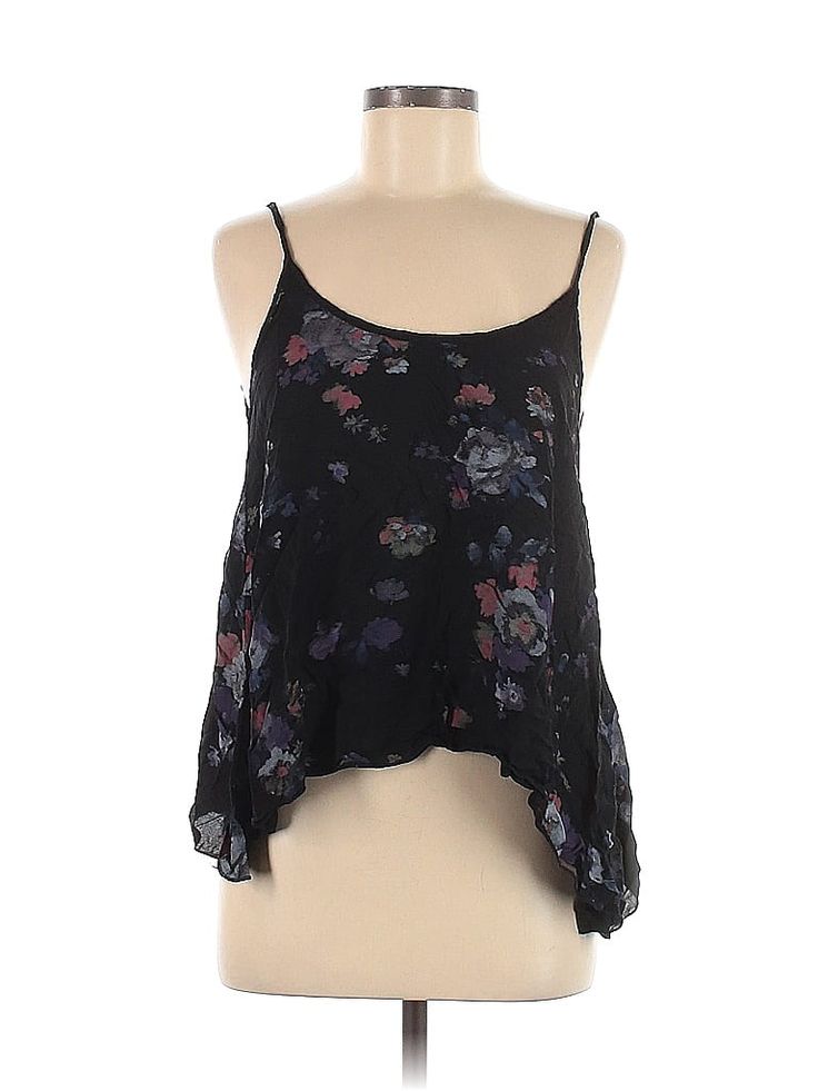 Brandy Melville Sleeveless Top Size: One Size Black Tops - used. 58% COTTON, 42% VISCOSE, Strapless, | Brandy Melville Sleeveless Top Black Strapless Tops - Used Black Floral Print Tank Top For Beach, Black Floral Print Tank Top For Summer, Black Floral Print Tank Top For The Beach, Black Floral Print Cami Tops, Black Floral Print Tank Top, Spring Sleeveless Rayon Tank Top, Casual Sleeveless Rayon Camisole, Black Floral Print Spaghetti Strap Tops, Black Sleeveless Camisole For Spring