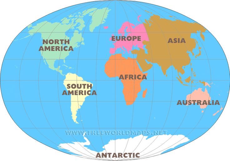 the world map with countries labeled in different colors, including europe and africa on it