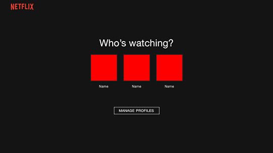 a screen shot of the netflix channel's logo, which reads who's watching?