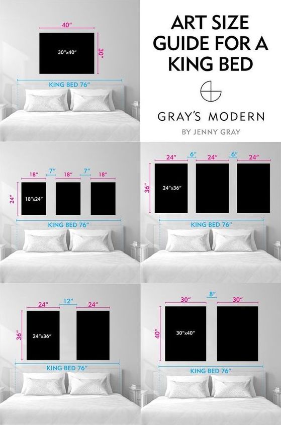 the size guide for a king bed is shown in four different positions, including two beds and