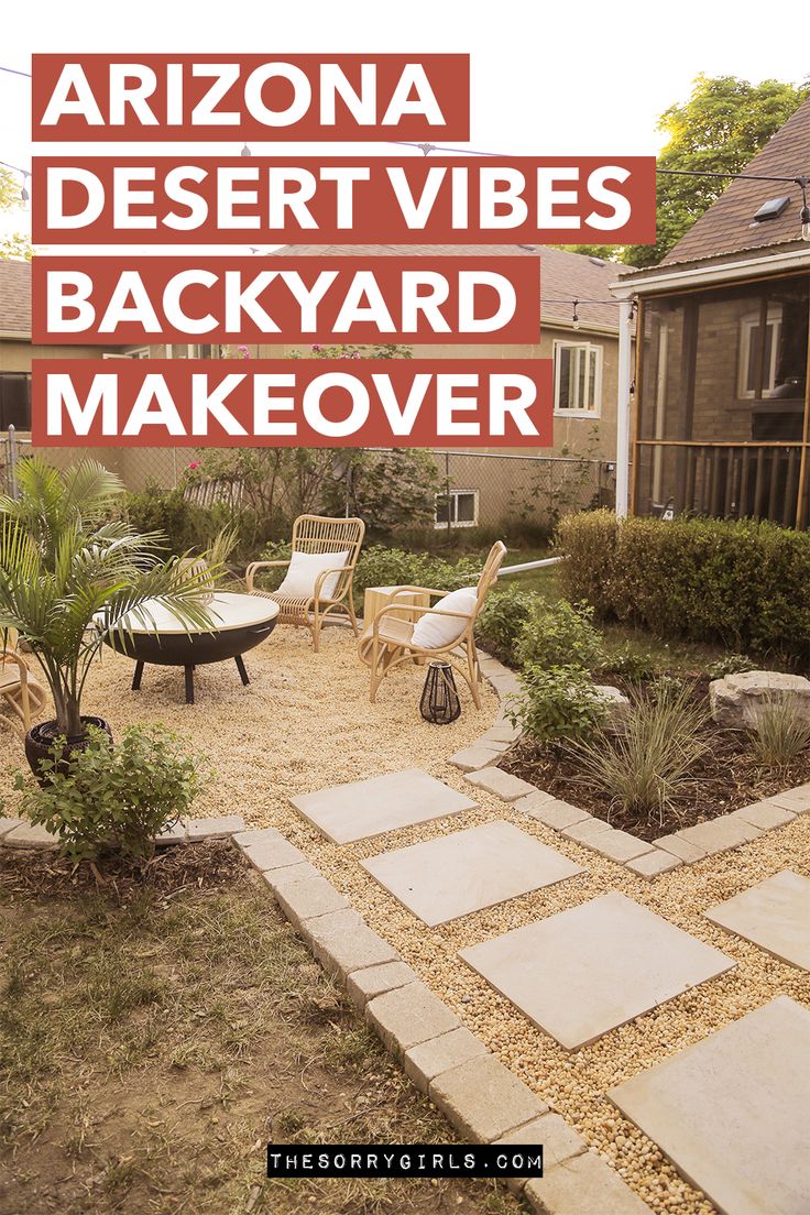 the arizona desert vibes backyard makeover is easy to do and has lots of seating