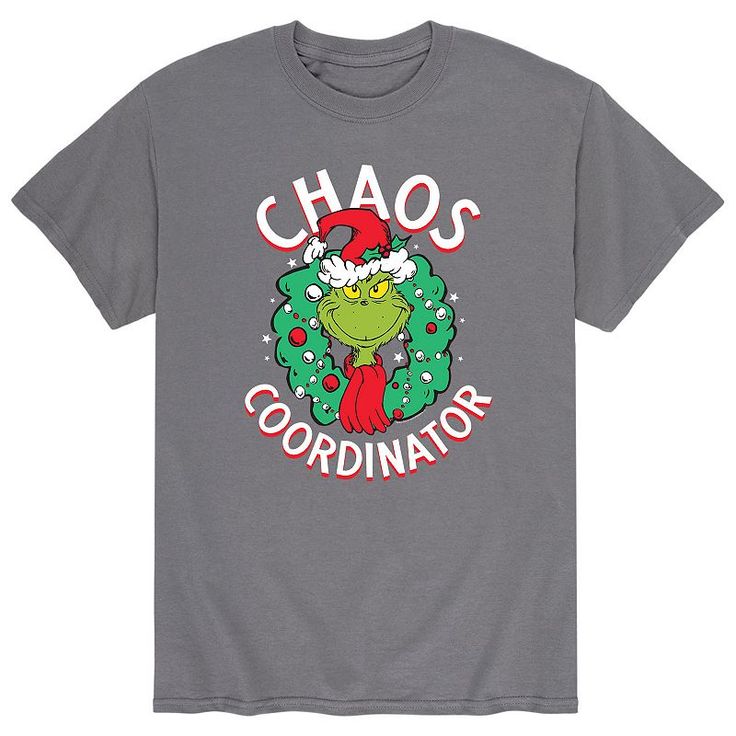 Chaos Tee, Dr Seuss The Grinch, Grinch T Shirt, Grinch Christmas Party, The Grinch Christmas, Grinch Party, Kids Christmas Party, Chaos Coordinator, Dogs Tee