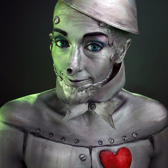 Day 20: Tin Man Tin Man Makeup, 31 Days Of Halloween Makeup, Tin Man Costumes, Makeup Challenge, Theatrical Makeup, Makeup Challenges, The Wonderful Wizard Of Oz, Male Makeup, Tin Man