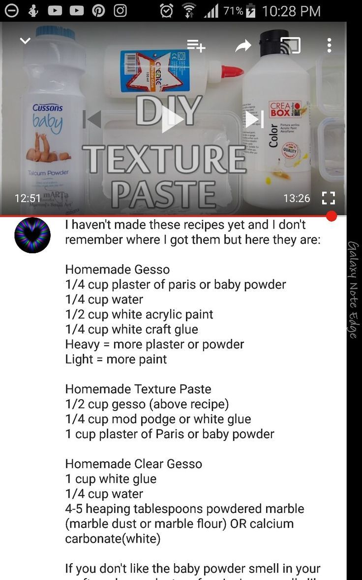 the instructions for how to make an easy diy texture paste on your phone or tablet