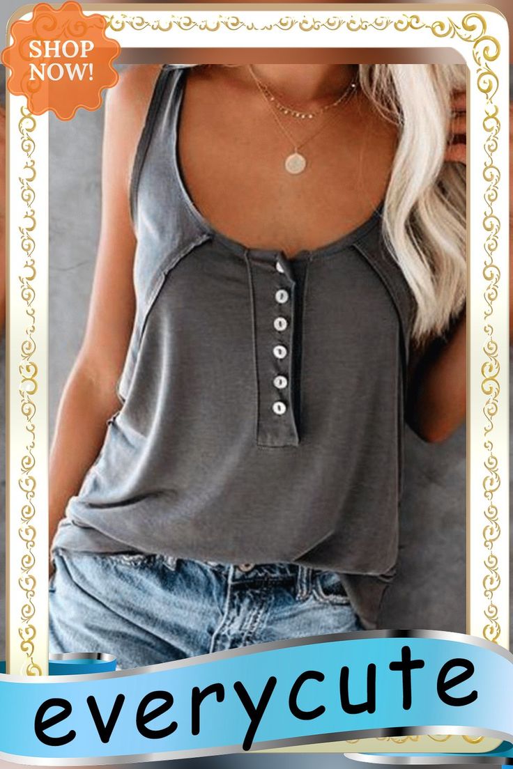 Sleeveless Plain Casual Shirts Vests Tops Gray Casual Tank Top For Everyday, Casual Gray Tank Top For Everyday, Casual Gray Summer Top, Gray Cotton Vest Top, Gray Cotton Tank Top For Summer, Gray Vest Top For Summer, Gray Summer Tank Top For Everyday, Gray Summer Tank Top, Casual Sleeveless Tank Top