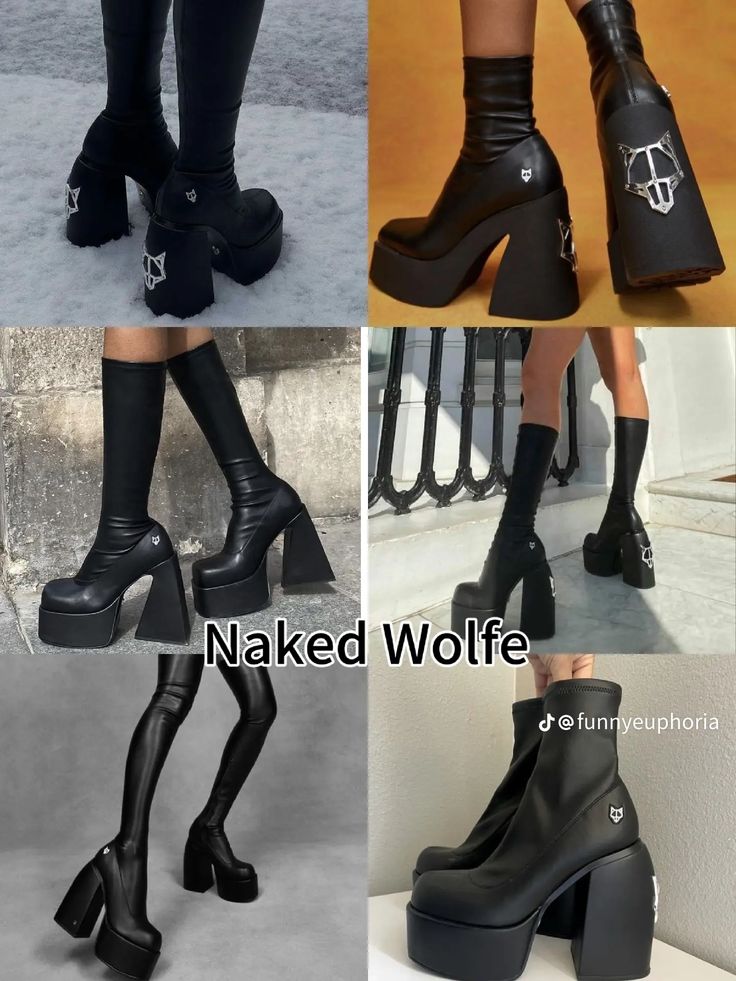 Wolf Shoes, Elegant Shoes Heels, Rave Shoes, Naked Wolfe, Fashion Shoes Heels, Cute Shoes Heels, Shoes Heels Classy, Shoes Outfit Fashion, Fancy Shoes