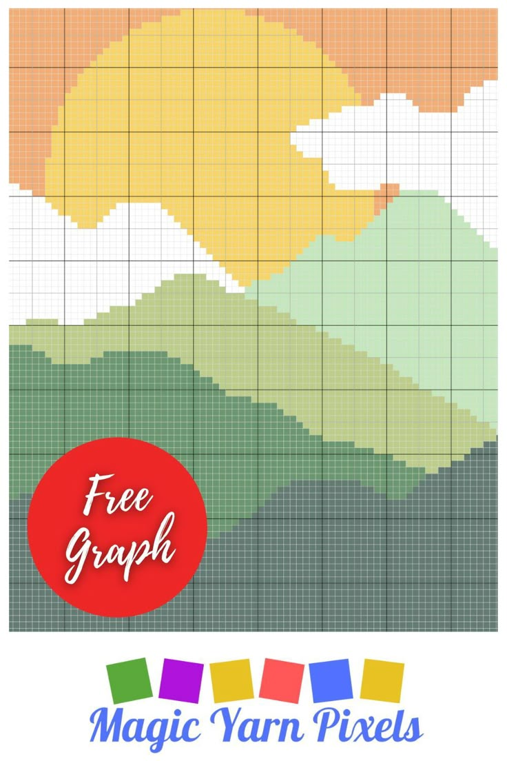 a cross stitch pattern with the words, free graph magic yarn pixels on top of it