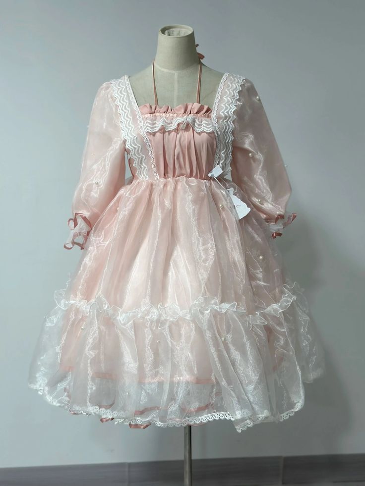 Summer Tea Party Kawaii Gothic Palace Dream Dress Japanese Lolita Sweet Lolita Dress Vintage Victorian Lolita Pearl Princess Op real photoes Summer Tea, Tea Party Dress, Japanese Dress, Sweet Lolita, Evening Attire, Flowing Maxi Dress, Glamorous Evening Gowns, Lolita Dress, Dream Dress