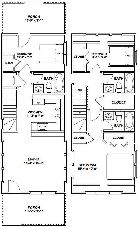 the floor plan for a two story house