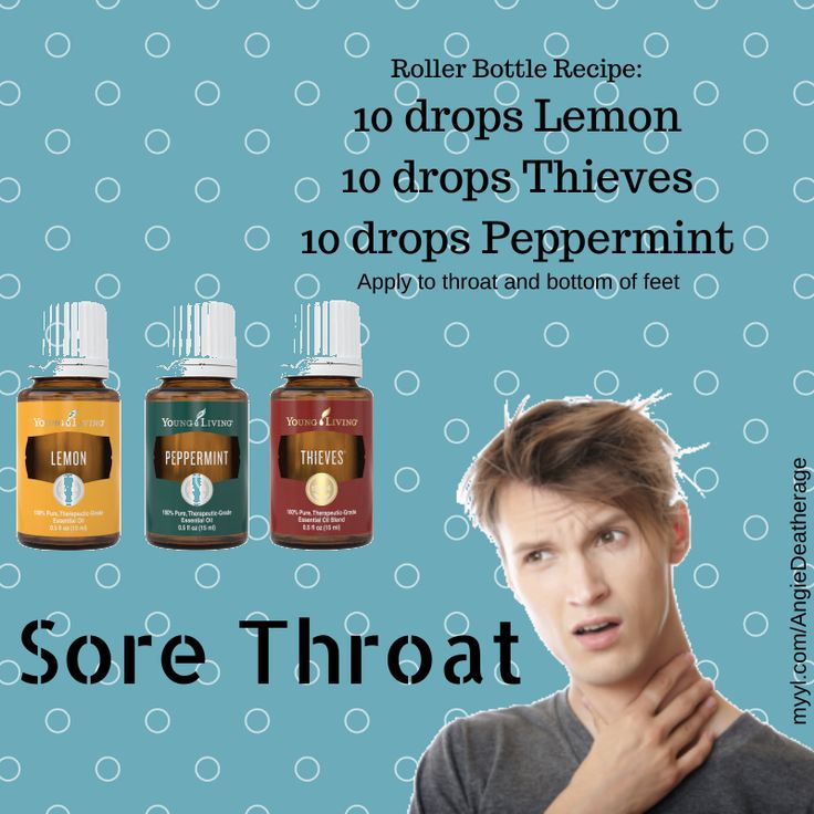 Sore Throat Essential Oils, Essential Oils For Cough, Oils For Sore Throat, Young Living Oils Recipes, Living Oils Recipes, Roller Bottle Recipes, Essential Oil Roller Balls, Essential Oils For Pain, Young Living Essential Oils Recipes