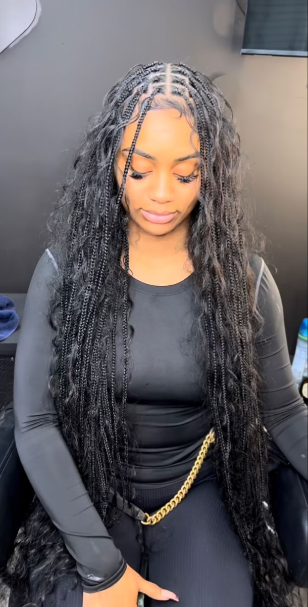 Boho Knotless Braids, Boho Knotless, Birthday Hairstyles, Feed In Braids Hairstyles, Box Braids Hairstyles For Black Women, Braids Hairstyles Pictures, Braided Cornrow Hairstyles, Cute Box Braids Hairstyles, Protective Hairstyles Braids