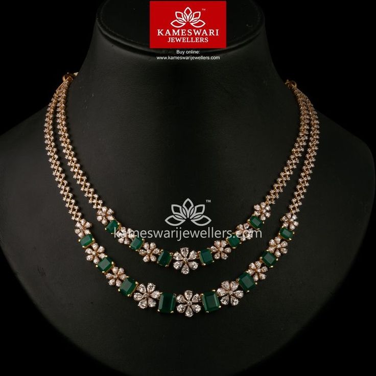 Emerald Jewelry Necklace, Ruby Jewelry Necklaces, Diamond Necklace Indian, Kameswari Jewellers, Diamond Wedding Jewelry, Diamond Necklace Designs, Gold Necklace Indian Bridal Jewelry, Diamonds Necklace, Antique Jewelry Indian