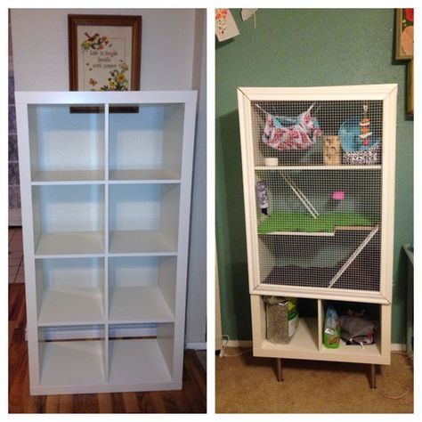 two pictures side by side one has a white bookcase and the other has a green wall