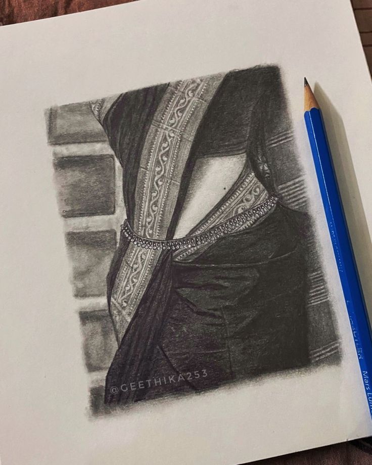 a pencil drawing of a woman's profile