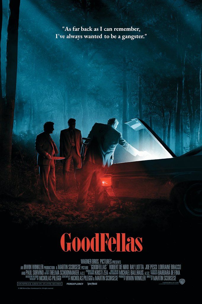 the movie poster for goodfellas with three men standing in front of a car