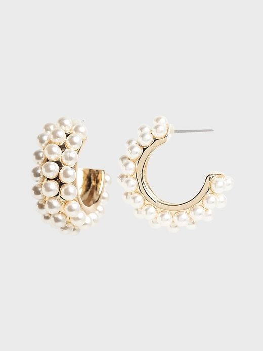 Luxury Elegant Hoop Earrings With Pearl Drop, Hoco Earrings, Hoco Jewelry, Gold And Pearl Earrings, Hoco Ideas, Preppy Jewelry, Gold Earrings Wedding, Luxe Jewelry, Jewelry Accessories Ideas