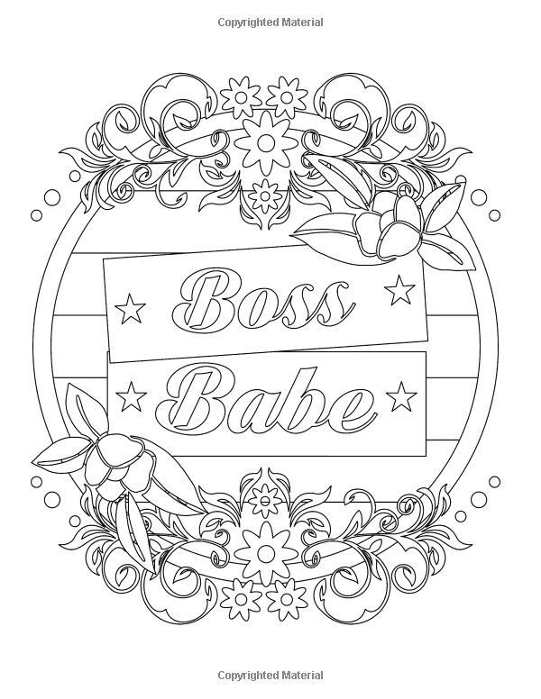 a coloring page with the word boss bake in it's center surrounded by flowers and